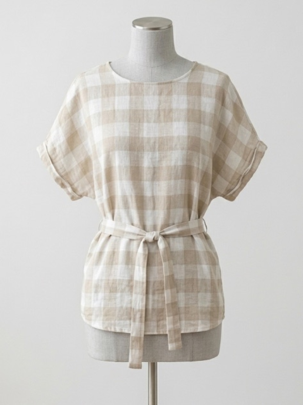 ZARA Checked Tie-Waist Women's Top NWOT